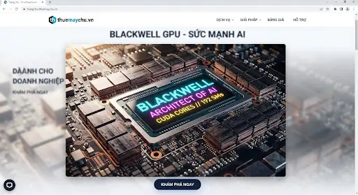 Chip GPU NVIDIA Blackwell với mạch đồng và ánh sáng neon